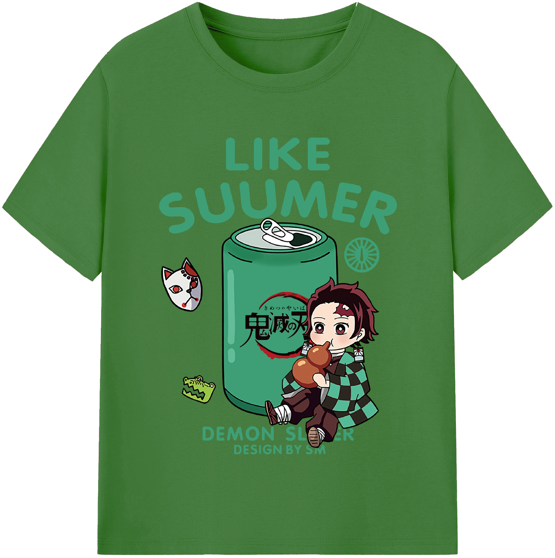 （画像用） 鬼滅の刃 竈門 炭治郎／かまど たんじろう Kamado Tanjirou レディースカジュアルプリントTシャツ（綿100％）